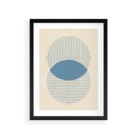 Plakat w ramie 40x50 - Wnętrza Refleksji - geometryczne kształty, koła - rama czarna