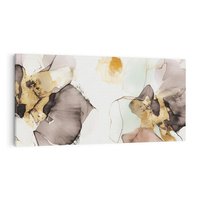 Obraz na płótnie 120x60 - Nowoczesne Elegancje - akwarela, złote linie i plamy