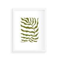 Plakat w ramie 30x40 - Rytmy Chaosu - roślina, gałązka - rama biała