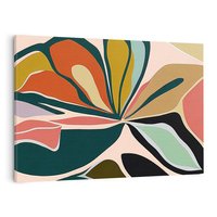 Obraz na płótnie 100x70 - Kolory Ziemi - olejny obraz, abstrakcja w kształcie kwiatu