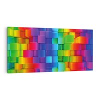 Obraz na płótnie 120x60 - Mozaika Abstrakcji: Trójwymiarowe Kompozycje - abstrakcja, 3d