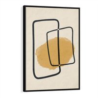 Obraz w ramie 50x70 - Rozkwitające Formy - abstrakcyjne nieregularne kształty, minimalistyczny plakat - rama czarna
