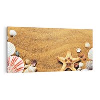 Obraz na płótnie 140x70 - Muszelki na malowniczej plaży - muszle, muszelki