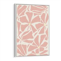 Obraz w ramie 70x100 - Akwarelowe Promienie - abstrakcyjne boho kwiaty, kompozycja - rama biała