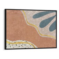 Obraz w ramie 100x70 - Tańczący w deszczu pigmentów - abstrakcyjne formy, rozlane farby - rama czarna