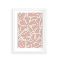 Plakat w ramie 40x50 - Akwarelowe Promienie - abstrakcyjne boho kwiaty, kompozycja - rama biała