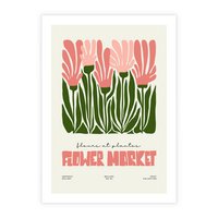 Plakat bez ramy 21x30 - Symfonia Kolorowych Kształtów - nowoczesna grafika, kwiatowa kompozycja