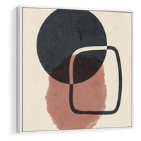 Obraz w ramie 50x50 - Abstrakcyjna Harmonia - abstrakcyjne nieregularne kształty, minimalistyczny plakat - rama biała