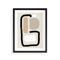 Plakat w ramie 30x40 - Kształtne Formy - geometryczne nieregularne kształty, nowoczesna kompozycja - rama czarna