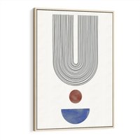 Obraz w ramie 80x120 - Rozplątane Wibracje - nowoczesny plakat, styl midcentury - rama drewno