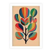 Plakat bez ramy 30x40 - Harmonia Rozplątanych Form - abstrakcyjny kolorowy tęczowy obraz, inspiracje roślinne