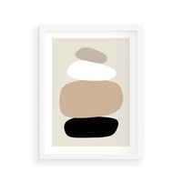 Plakat w ramie 30x40 - Zgeometryzowane Kształty - modernistyczny plakat, obłe kształty - rama biała