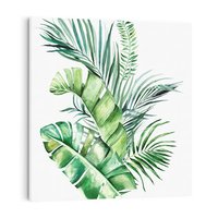 Obraz na płótnie 40x40 - Piękno Złotej Rośliny - złote, liście