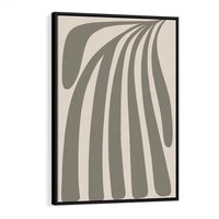 Obraz w ramie 50x70 - Beżowa Delikatność - nowoczesna sztuka, plakat modern - rama czarna