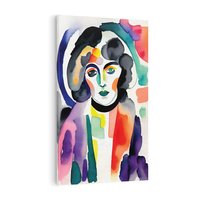 Obraz na płótnie 70x100 - Subtelne Akwarelowe Ulotności - abstrakcyjny akwarelowy portret kobiety, rozmyte farby