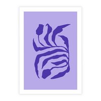 Plakat bez ramy 40x50 - Boho Sztuka Wolności - kwiaty, energetyczne fioletowe tło