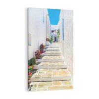 Obraz na płótnie 70x100 - Urok Greckiej Uliczki - grecka, uliczka