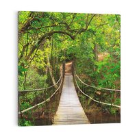 Obraz na płótnie 60x60 - Tajemniczy most w tajskim lesie - Tajlandia, most