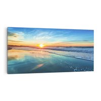 Obraz na płótnie 140x70 - spotkanie przy horyzoncie - morze, plaża