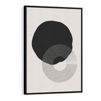 Obraz w ramie 70x100 - Migotliwa Opowieść - abstrakcyjna kompozycja, okręgi - rama czarna