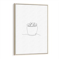 Obraz w ramie 80x120 - Rozkwitające Echa - szkic, minimalizm - rama drewno