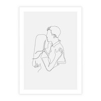 Plakat bez ramy 30x40 - Bezgraniczne Przenikanie - para zakochanych, kobieta i mężczyzna