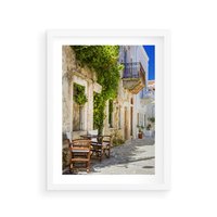 Plakat w ramie 40x50 - Zaklęta Przestrzeń - uliczka, perspektywa - rama biała