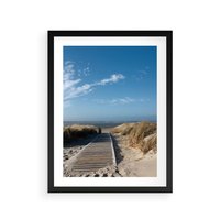 Plakat w ramie 40x50 - Boho na Plaży - plaża, pomost - rama czarna