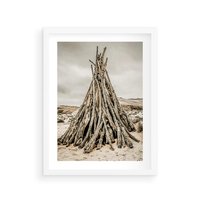 Plakat w ramie 40x50 - Ciepło Przeszłości - retro fotograia, odcienie sepii - rama biała