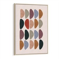Obraz w ramie 80x120 - Granice Boho - abstrakcyjny obraz, geometryczna kompozycja - rama drewno