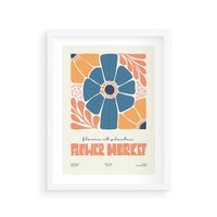 Plakat w ramie 30x40 - Rozbijające Widoki - kwiaty, nowoczesny plakat - rama biała