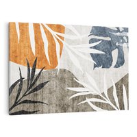 Obraz na płótnie 100x70 - Oddechy ciszy i ruchu - rzut liści palmy, monstery