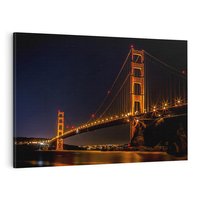 Obraz na płótnie 70x50 - Golden Gate nocą - USA - Golden Gate, noc