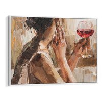 Obraz w ramie 120x80 - Wibracje - portret, kobieta - rama biała