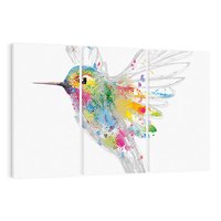 Obraz na płótnie 120x80 - Koliber w akwareli - akwarela, koliber