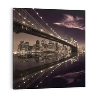 Obraz na płótnie 40x40 - Most na nocnym horyzoncie - most, noc