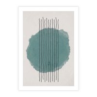 Plakat bez ramy 50x70 - Podróżne Inspiracje - abstrakcyjna akwarelowa plama, nieregularne kreski