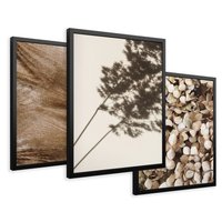 Zestaw obrazy w ramie 40x50 galeria - Boho, suche, kwiaty, trawy - rama czarna