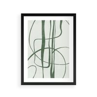 Plakat w ramie 30x40 - Zielony Spokój - zielona abstrakcja, spokojny plakat - rama czarna