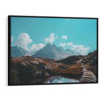 Obraz w ramie 100x70 - Inspirujący Pejzaż - ścieżka, górska - rama czarna