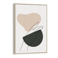 Obraz w ramie 50x70 - Rozkwitająca Opowieść - szkic jedną linią, one lone - rama drewno