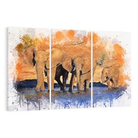 Obraz na płótnie 120x80 - Majsestatyczne Wielkie ssaski - słonie, zwierzęta