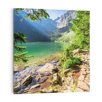 Obraz na płótnie 50x50 - Mistyczna Przyroda - góry, jezioro