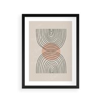 Plakat w ramie 40x50 - Nowy Rytuał - abstrakcyjna sztuka, boho kształty - rama czarna