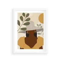 Plakat w ramie 40x50 - Grafika w Innowacyjnym Stylu - grafika, postać kobiety - rama biała