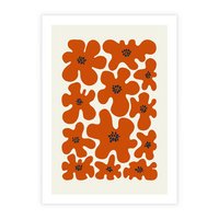 Plakat bez ramy 21x30 - Wibracje Przestrzeni - abstrakcyjne czerwone kwiaty, kompozycja