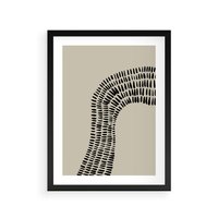Plakat w ramie 50x70 - Migotliwa Innowacyjna Ekspresja - boho plakat, czarne kropki kreski - rama czarna