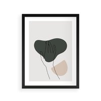 Plakat w ramie 40x50 - Bezczasowe Echo - szkic jedną linią, one line - rama czarna