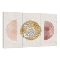 Obraz na płótnie 120x80 - Zapisane w promieniach słońca - beżowe strukturalne tło, koła