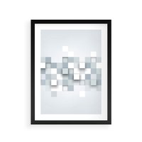 Plakat w ramie 30x40 - Trójwymiarowe formy geometryczne - geometria, 3D - rama czarna